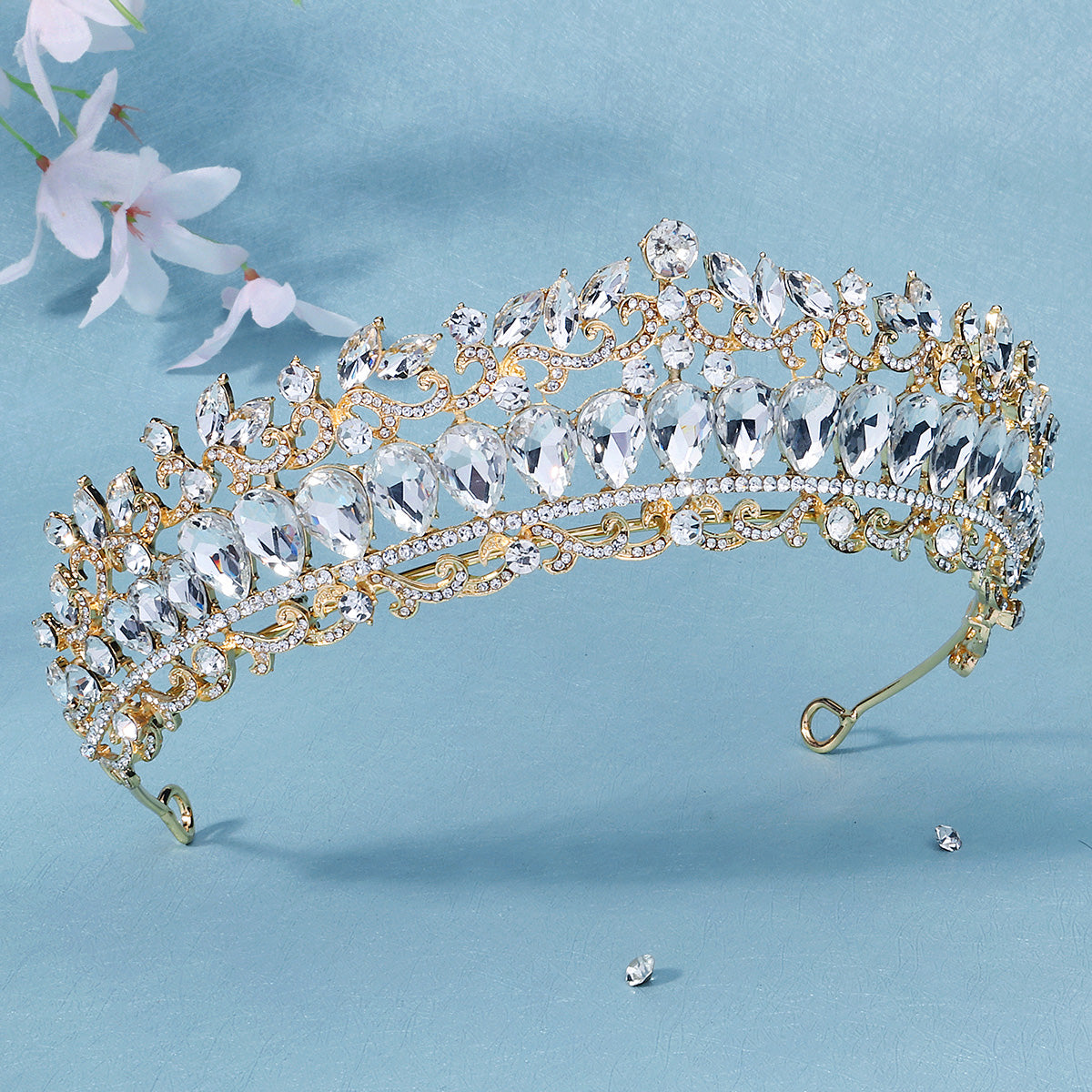 Miallo New Bridal Jewelry Exquisite Handmade Crystal Beaded Wedding Crown For Queen Dress Accessories Tiaras Prom Pageant in Christmas TS-J3208