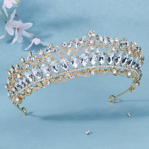 Miallo New Bridal Jewelry Exquisite Handmade Crystal Beaded Wedding Crown For Queen Dress Accessories Tiaras Prom Pageant in Christmas TS-J3208
