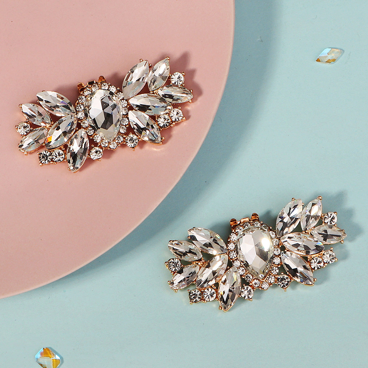 Miallo Luxury Full Inlaid Rhinestone Metal Shoe Clips Fashion Versatile Bridal Shoe Buckles SC-J096