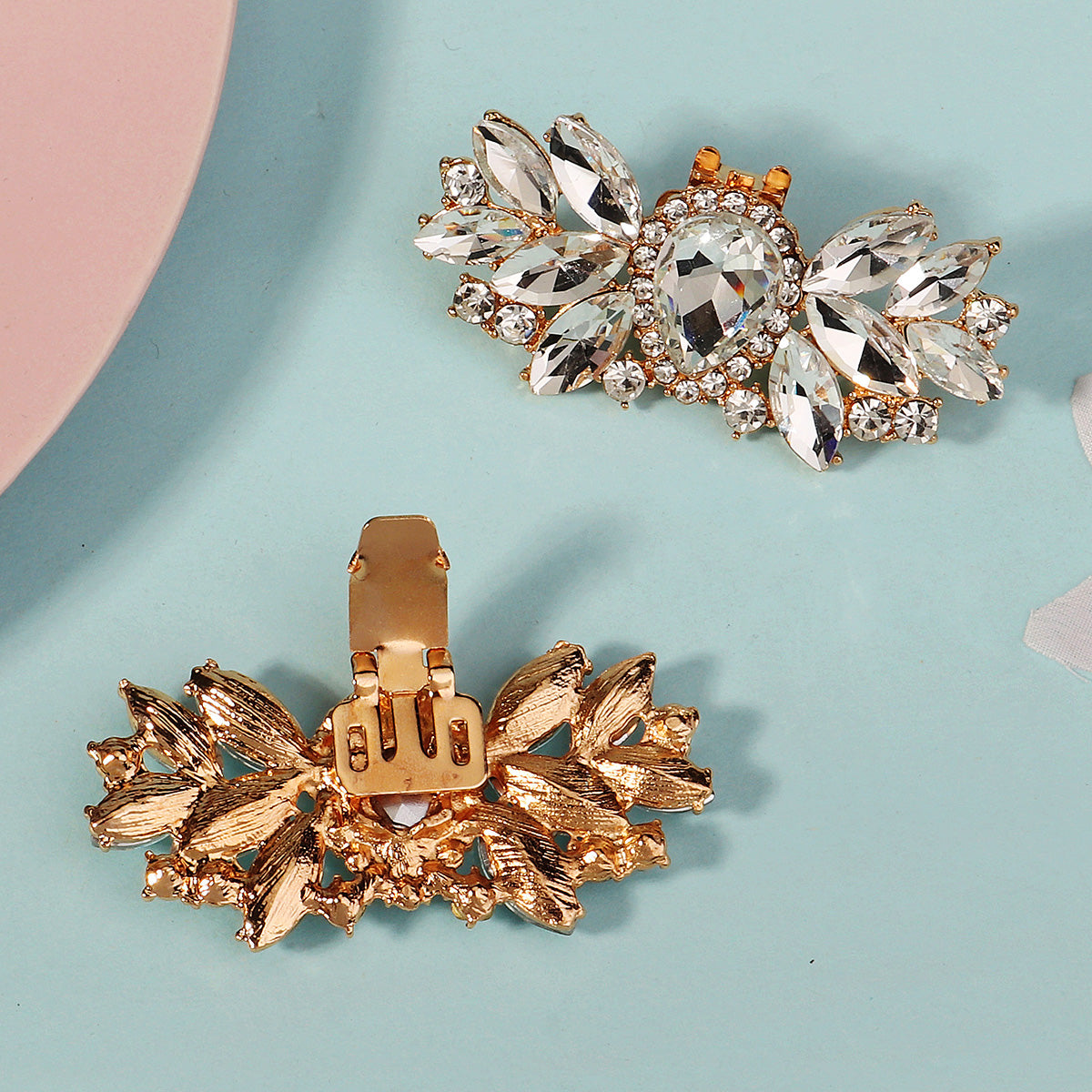 Miallo Luxury Full Inlaid Rhinestone Metal Shoe Clips Fashion Versatile Bridal Shoe Buckles SC-J096