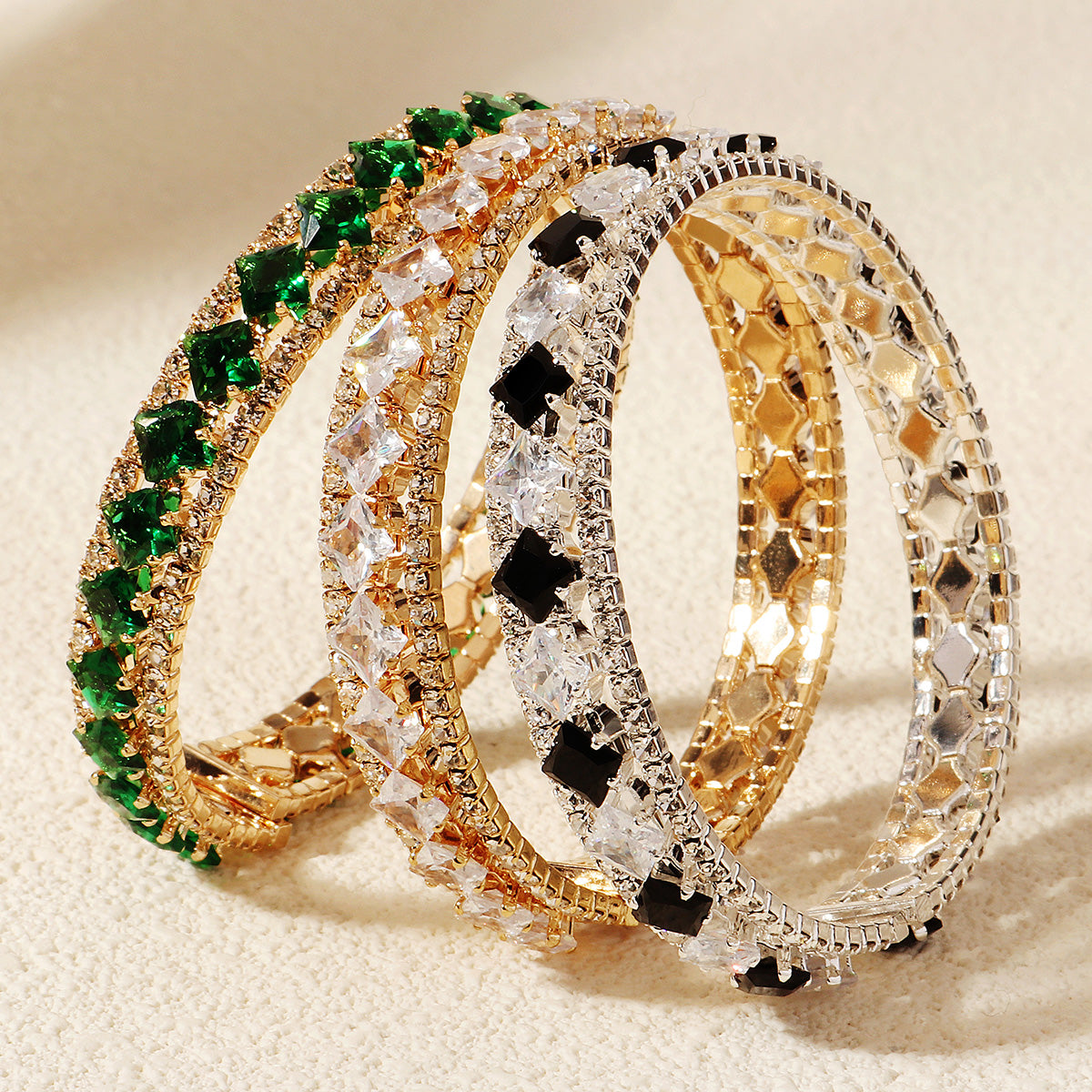 Miallo European American Fashion Full Rhinestone Wide Open Bracelet Light Luxury Versatile Shiny Daily Women's Bracelet BS-J5573