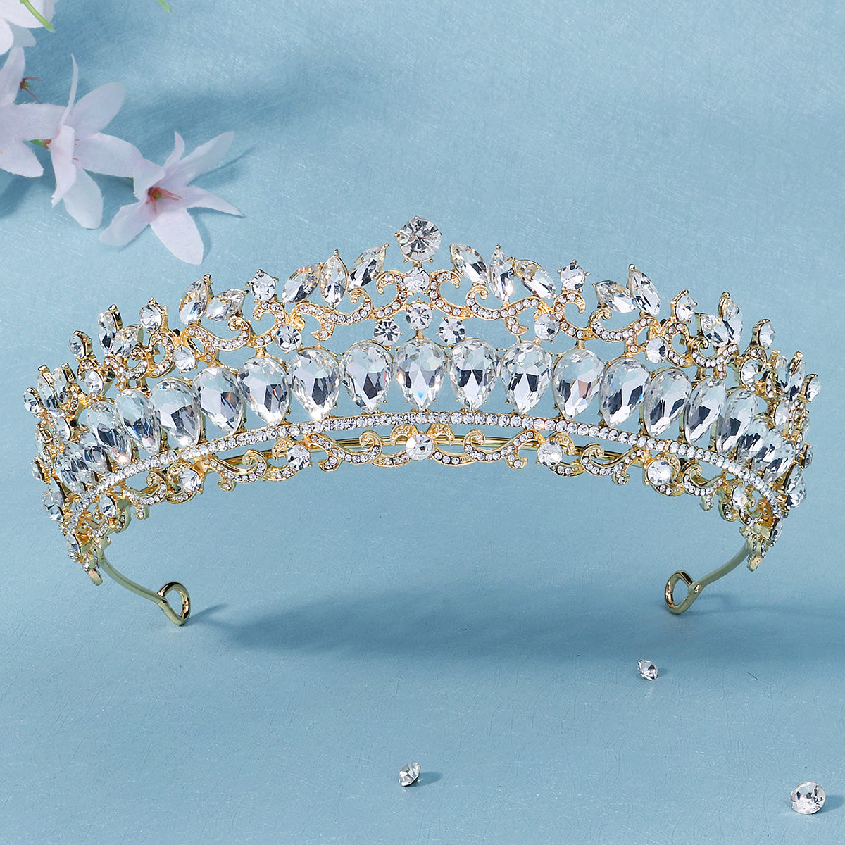 Miallo New Bridal Jewelry Exquisite Handmade Crystal Beaded Wedding Crown For Queen Dress Accessories Tiaras Prom Pageant in Christmas TS-J3208