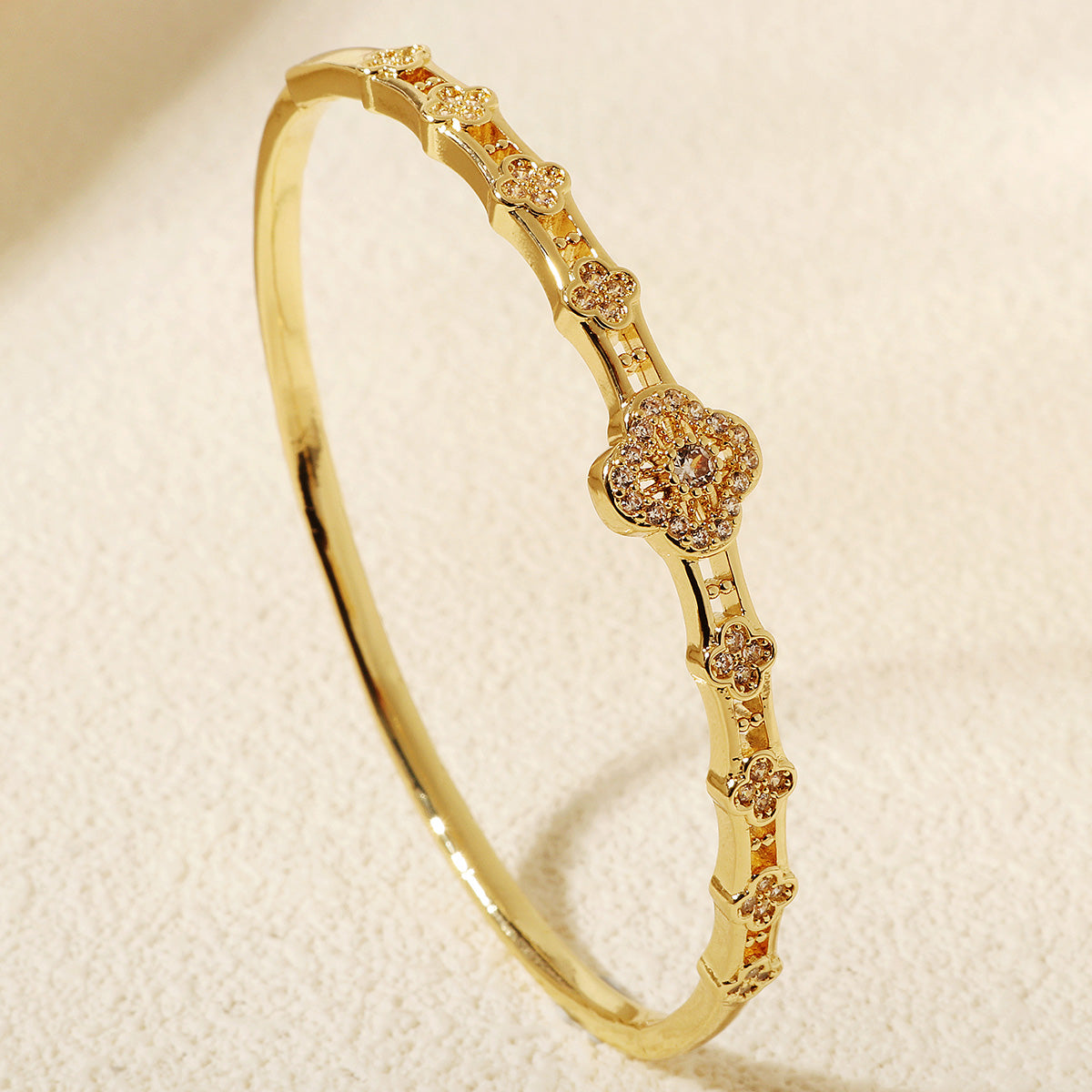 Miallo Exquisite Full-Zircon-Inlaid Flower Bracelet Stylish Trendy Bangle for Women Light Luxury Versatile Jewelry BS-J5576