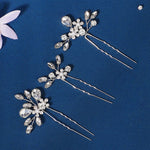 Load image into Gallery viewer, Miallo Exquisite Handmade Bride Wedding Hairpins Rhinestone Flower U Shape Hairpins (3 pcs/pack) Women Fashion Jewelry HS-J6638S
