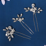 Load image into Gallery viewer, Miallo Exquisite Handmade Bride Wedding Hairpins Rhinestone Flower U Shape Hairpins (3 pcs/pack) Women Fashion Jewelry HS-J6638S
