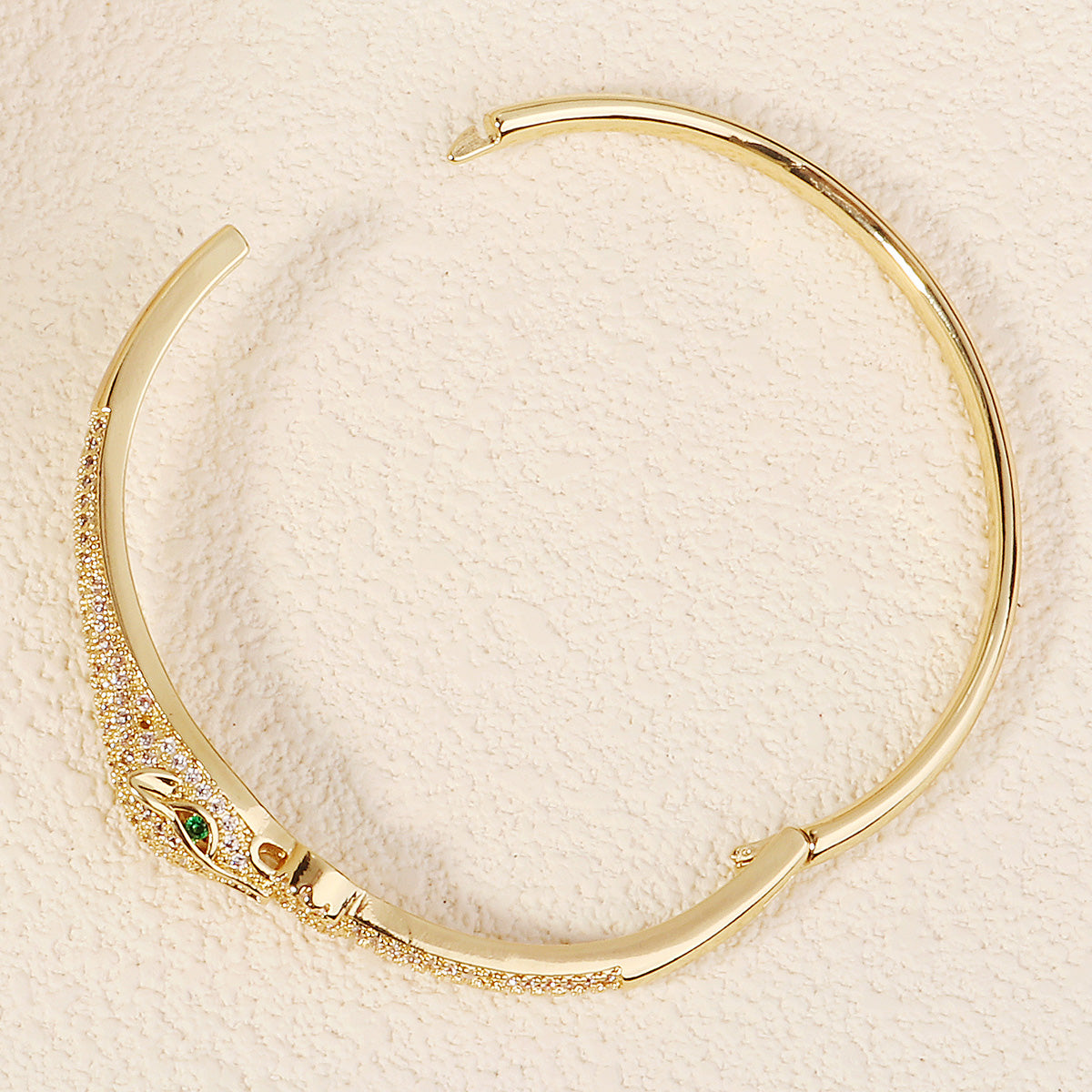 Miallo Shiny Cubic Zircon Creative Leopard Bracelet Bangle Simple Versatile Daily Accessories BS-J5518G