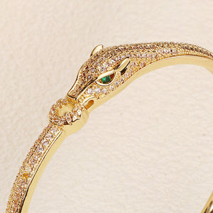 Miallo Shiny Cubic Zircon Creative Leopard Bracelet Bangle Simple Versatile Daily Accessories BS-J5518G