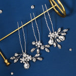 Load image into Gallery viewer, Miallo Exquisite Handmade Bride Wedding Hairpins Rhinestone Flower U Shape Hairpins (3 pcs/pack) Women Fashion Jewelry HS-J6638S
