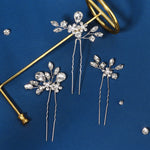 Load image into Gallery viewer, Miallo Exquisite Handmade Bride Wedding Hairpins Rhinestone Flower U Shape Hairpins (3 pcs/pack) Women Fashion Jewelry HS-J6638S
