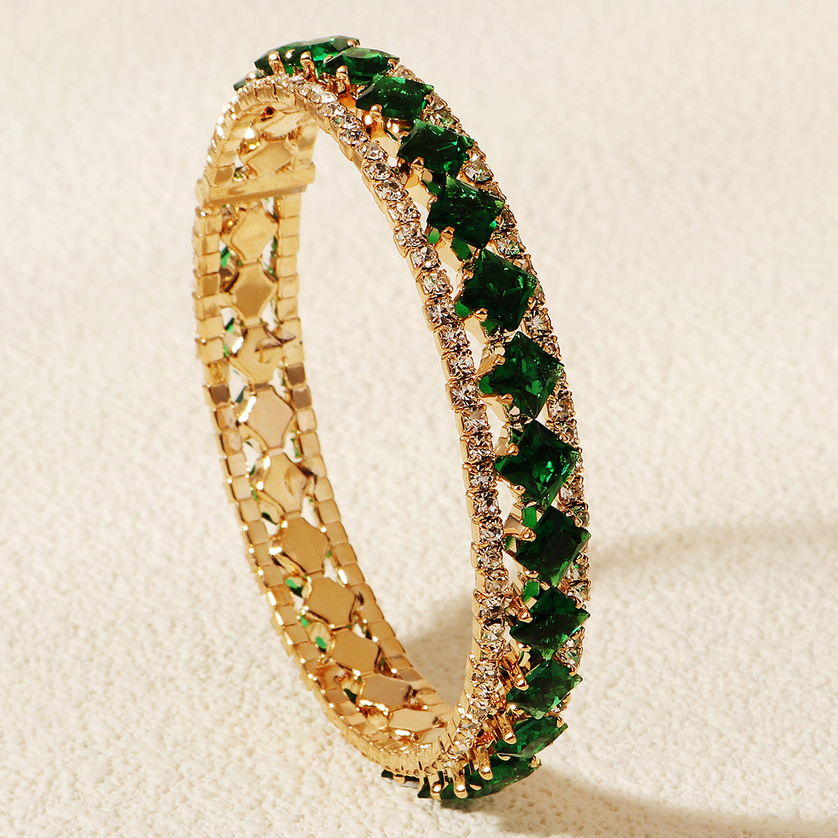 Miallo European American Fashion Full Rhinestone Wide Open Bracelet Light Luxury Versatile Shiny Daily Women's Bracelet BS-J5573