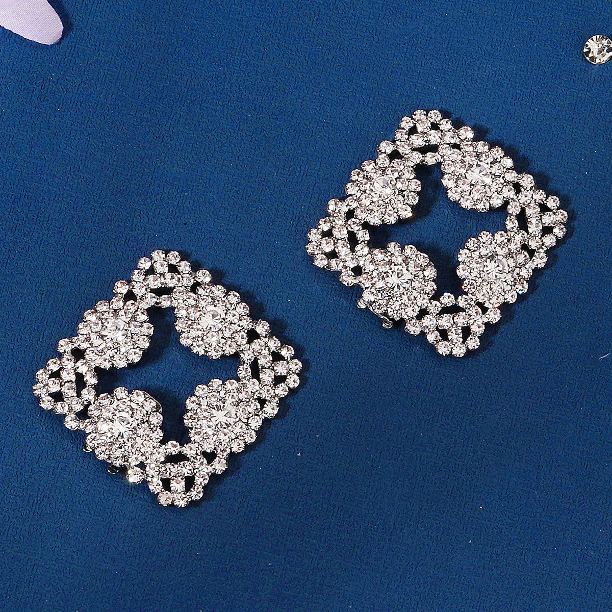 Miallo Rhinestone Bride Wedding Elegant Square Shoe Buckle (2pcs/pack) High Heels Shoes Clip Women Shoe Decoration Accessories SC-J082