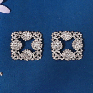 Miallo Rhinestone Bride Wedding Elegant Square Shoe Buckle (2pcs/pack) High Heels Shoes Clip Women Shoe Decoration Accessories SC-J082