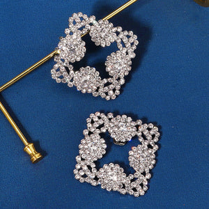 Miallo Rhinestone Bride Wedding Elegant Square Shoe Buckle (2pcs/pack) High Heels Shoes Clip Women Shoe Decoration Accessories SC-J082