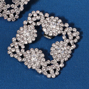 Miallo Rhinestone Bride Wedding Elegant Square Shoe Buckle (2pcs/pack) High Heels Shoes Clip Women Shoe Decoration Accessories SC-J082