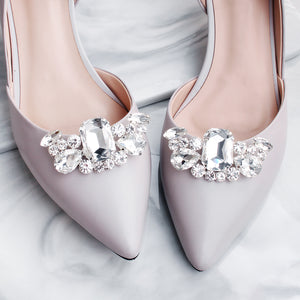 Miallo Elegant Retro Floral Rhinestone Shoe Buckles Bridal Wedding Shoe Accessories Detachable High-Heel Shoe Clips SC-J050