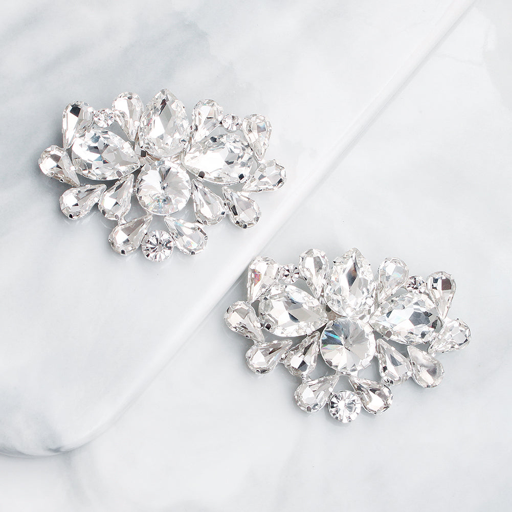 Miallo Exquisite Versatile Bridal Shoe Buckles Fashion Sparkling Rhinestone Shoe Accessories Detachable Shoe Clips SC-J052