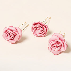 Miallo Exquisite Creative Handmade Fabric Rose Flower Hairpins (3 pcs/pack) Fashion Wedding Hair Accessories Jewelry for Brides HS-J6420&nbsp;