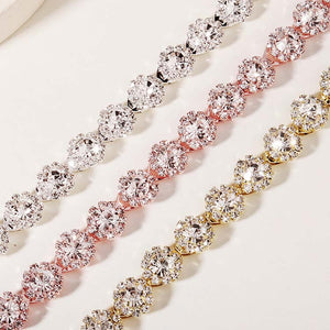 Miallo Exquisite Shiny Rhinestone Flower Hair Band Bridal Wedding Hair Accessories For Women and Girls HS-J3766