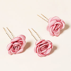 Miallo Exquisite Creative Handmade Fabric Rose Flower Hairpins (3 pcs/pack) Fashion Wedding Hair Accessories Jewelry for Brides HS-J6420&nbsp;