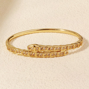 Miallo Unique Snake-Shaped Inlaid With Cubic Zircon Bangle Fashion Daily Accessories BS-J5537G