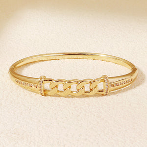 Miallo Simple Inlaid With Cubic Zircon Bangle Chain Pattern Fashion Accessories For Women BS-J5543G