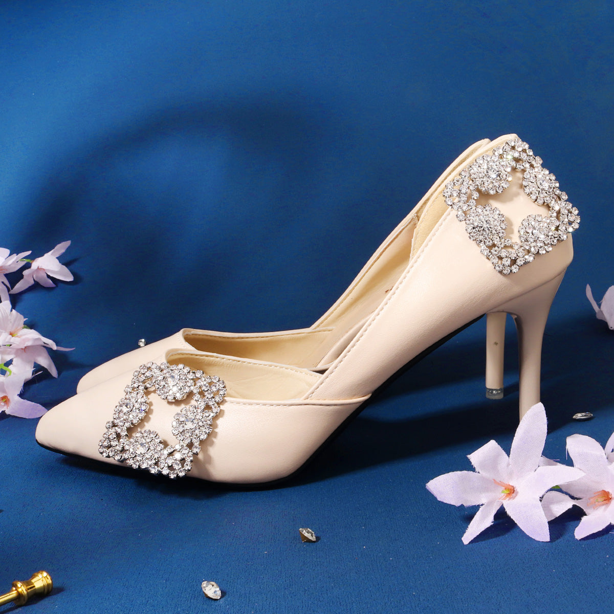 Miallo Rhinestone Bride Wedding Elegant Square Shoe Buckle (2pcs/pack) High Heels Shoes Clip Women Shoe Decoration Accessories SC-J082