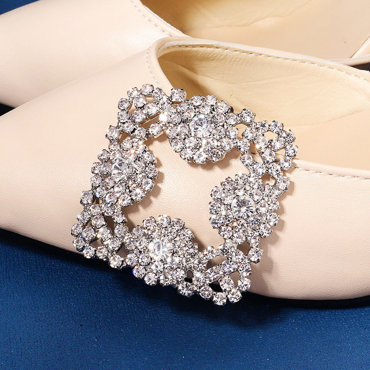 Miallo Rhinestone Bride Wedding Elegant Square Shoe Buckle (2pcs/pack) High Heels Shoes Clip Women Shoe Decoration Accessories SC-J082