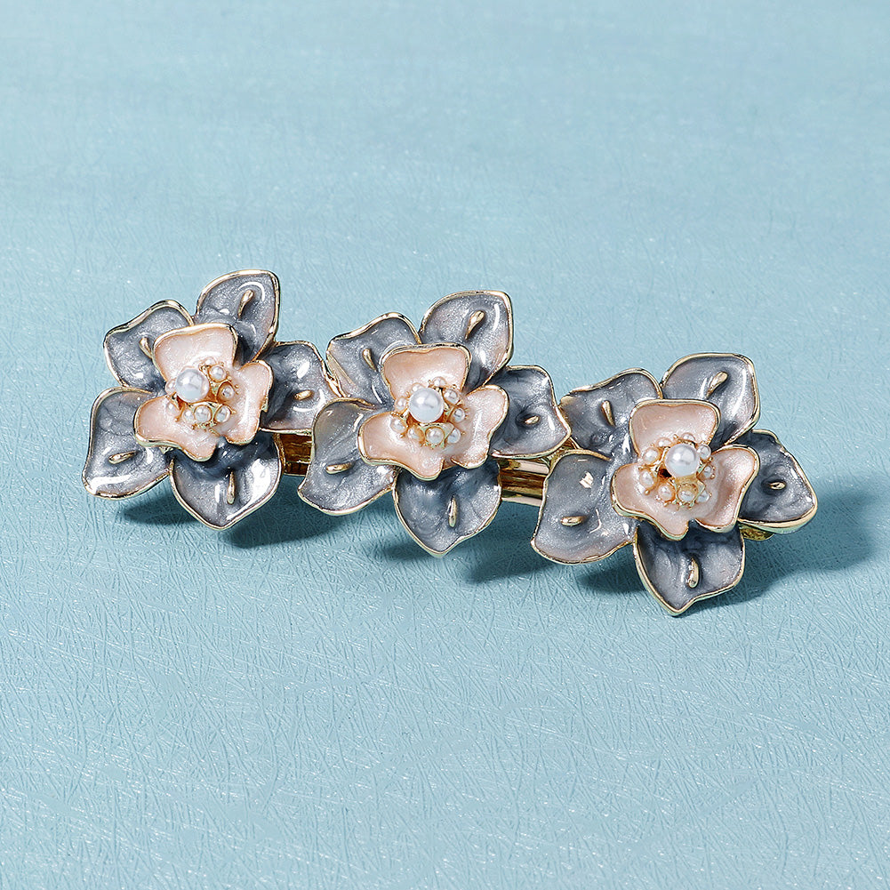 Miallo Exquisite Elegant Oil-drop Hairpin Fashion Pearl Flower Hair Jewelry Daily Accessory For Girls HS-J6344