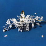 Load image into Gallery viewer, Miallo Hot Selling Bridal Crystal Pearl Flower Handmade Wedding Headpiece Hair Combs Metal Leave Hair Accessories HS-J6628
