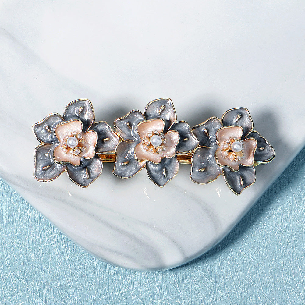 Miallo Exquisite Elegant Oil-drop Hairpin Fashion Pearl Flower Hair Jewelry Daily Accessory For Girls HS-J6344