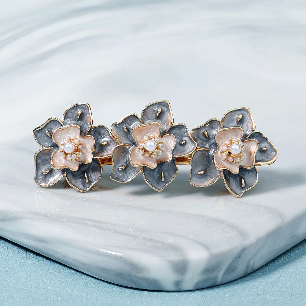 Miallo Exquisite Elegant Oil-drop Hairpin Fashion Pearl Flower Hair Jewelry Daily Accessory For Girls HS-J6344