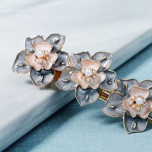 Miallo Exquisite Elegant Oil-drop Hairpin Fashion Pearl Flower Hair Jewelry Daily Accessory For Girls HS-J6344