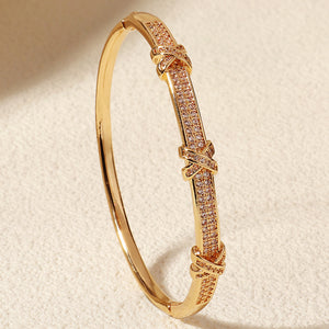 Miallo Luxury Real Gold Plated Copper Zircon Bangles Wedding Bridal Bangles Women Jewelry Accessories BS-J5575
