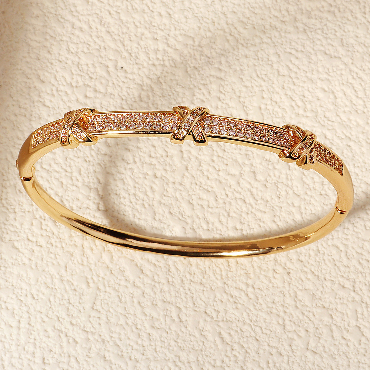 Miallo Luxury Real Gold Plated Copper Zircon Bangles Wedding Bridal Bangles Women Jewelry Accessories BS-J5575