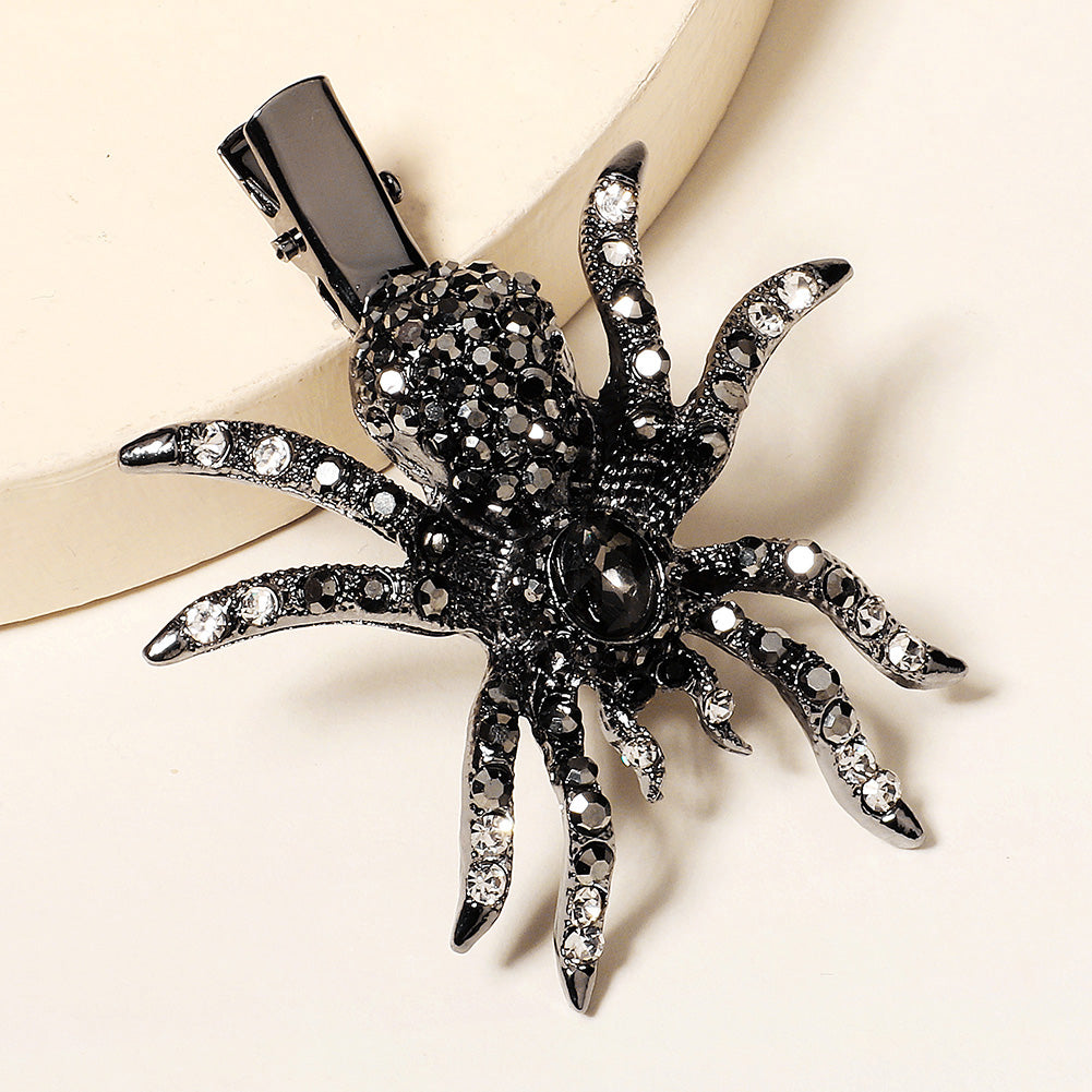 Miallo Exquisite Shiny Spider Rhinetone Hair Clip Halloween Fashion Daily Girl Hair Accessories HS-J6427