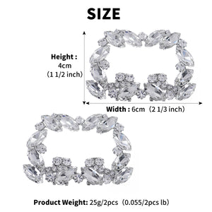 Miallo European American Bridal Accessories Fashion Rhinestone Shoe Buckle Square Metal Shoe Clips SC-J045