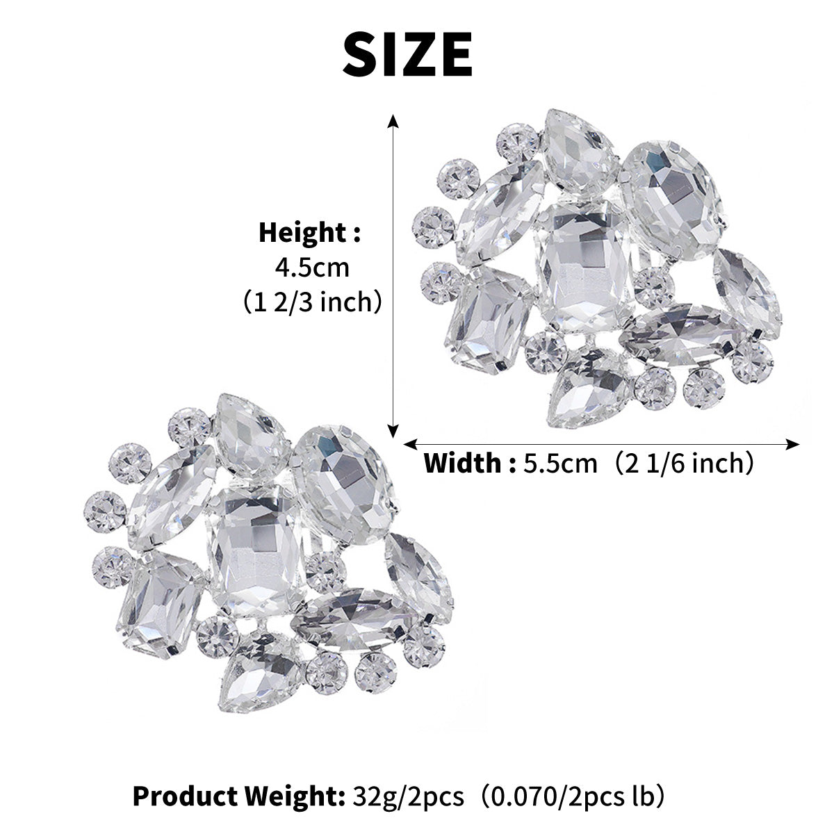 Miallo New Sparkling Rhinestone Shoe Clips Luxury Versatile Detachable Shoe Buckles Exquisite Bridal Shoe Accessories SC-J053