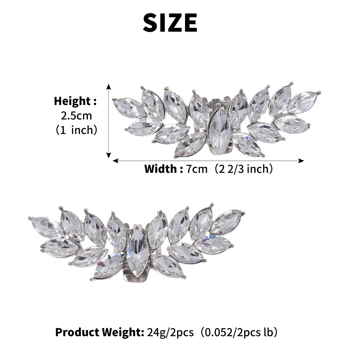 Miallo Stylish Alloy Rhinestone Shoe Buckles Minimalist Unique Shoe Bridal Wedding Shoe Accessories SC-J056