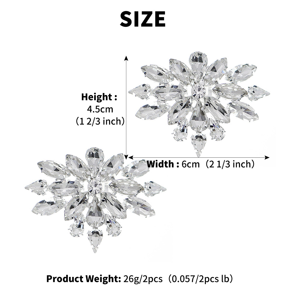 Miallo Rhinestone Bride Wedding Detachable Shoe Buckle (2pcs/pack) High Heels Shoes Clip Women Shoe Decoration Accessories SC-J063