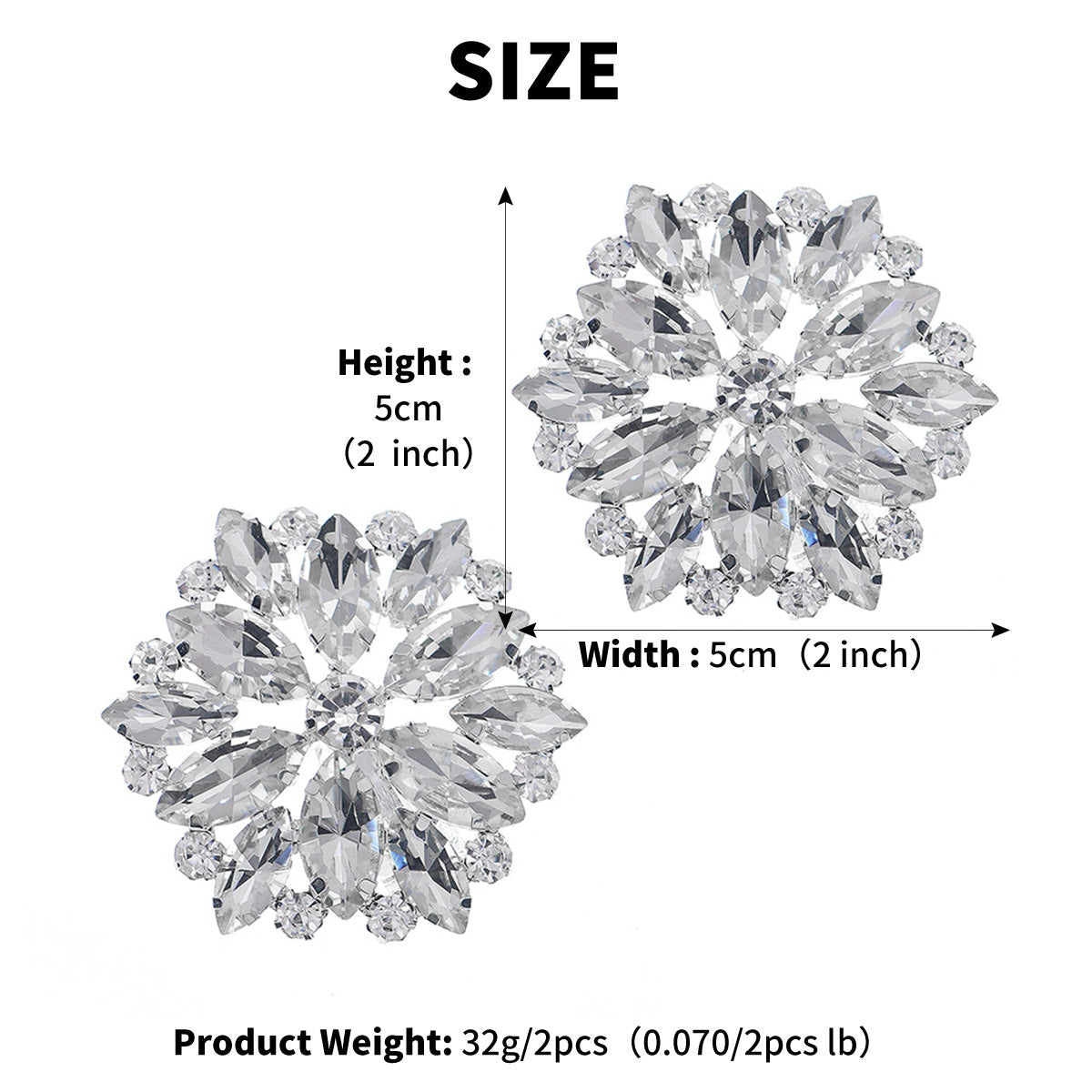 Miallo European American Bridal Wedding Shoe Buckles Marquise Glass Rhinestone Floral Shoe Clasps SC-J075