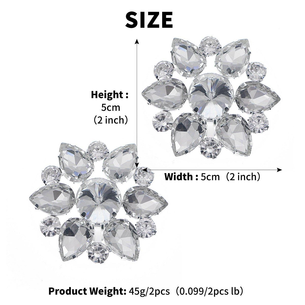 Miallo Bridal Accessories High Heel Shoe Decorations Minimalist Elegant Glass Rhinestone Detachable Shoe Clasps SC-J076
