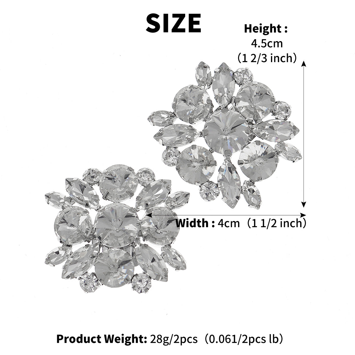 Miallo New Style Fashion Rhinestone Shoe Clips Luxury Versatile Shoe Buckles Removable Shoe Clips SC-J077