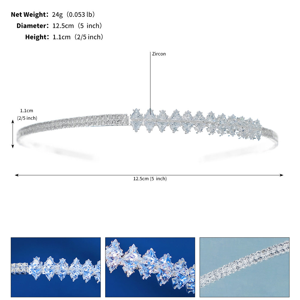 Miallo Simple Shiny Cubic Zirconia hairband Fashion Daily alloy Hair Accessories For Women And Girl TS-J3167S