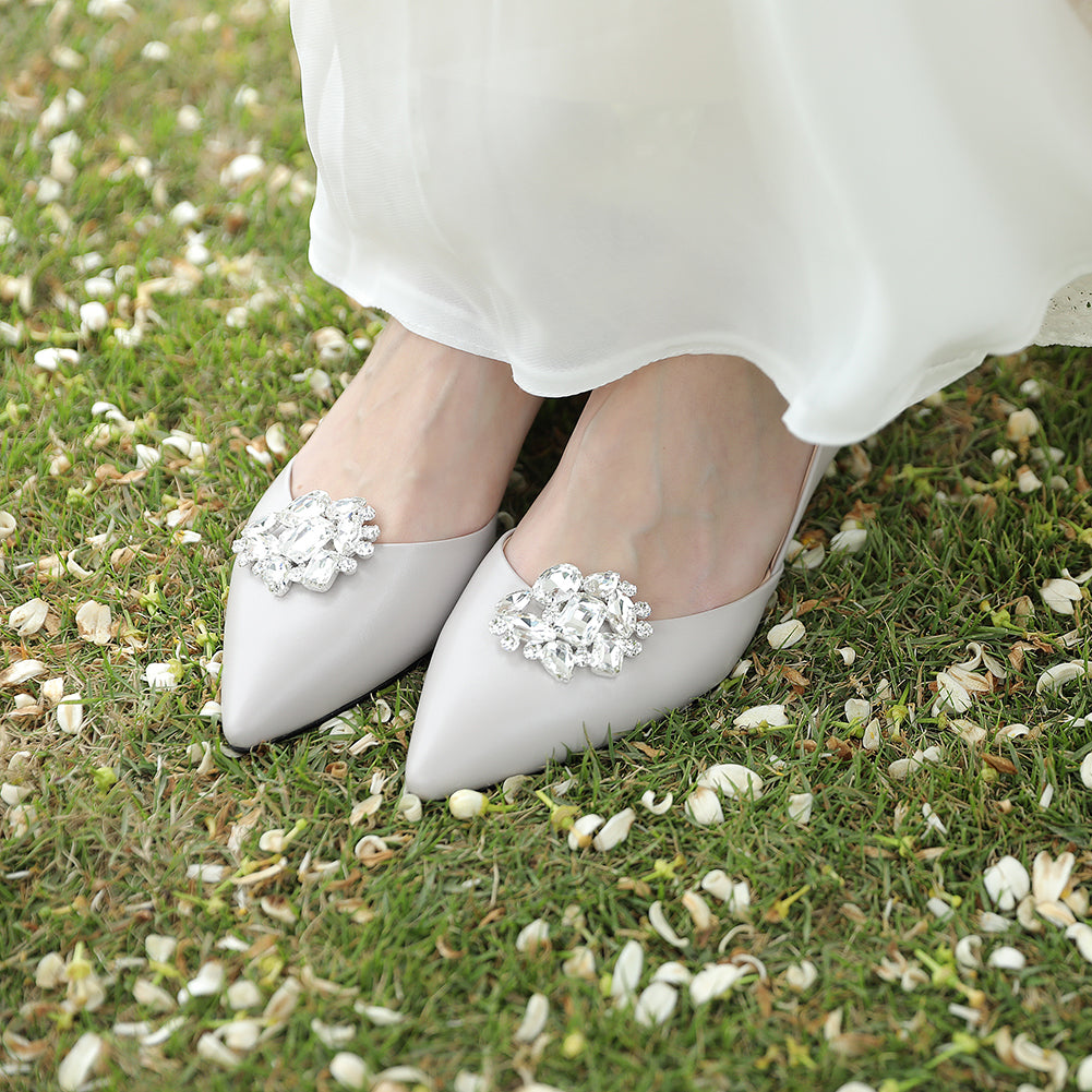 Miallo New Sparkling Rhinestone Shoe Clips Luxury Versatile Detachable Shoe Buckles Exquisite Bridal Shoe Accessories SC-J053