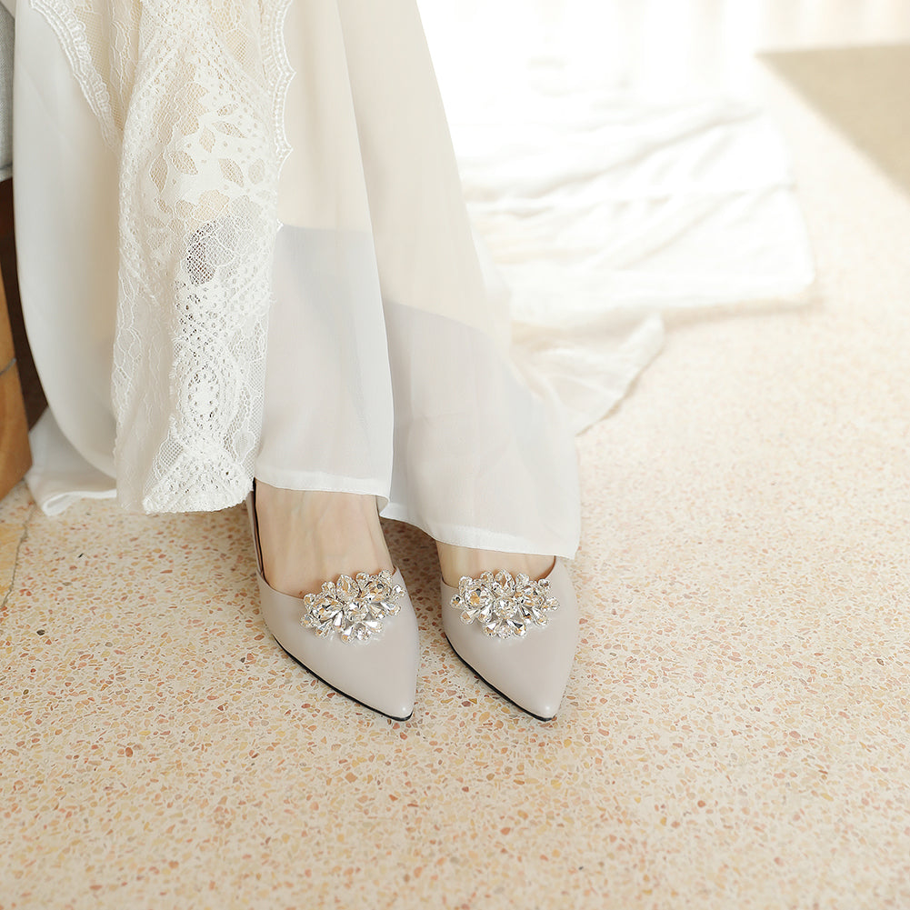 Miallo Exquisite Versatile Bridal Shoe Buckles Fashion Sparkling Rhinestone Shoe Accessories Detachable Shoe Clips SC-J052