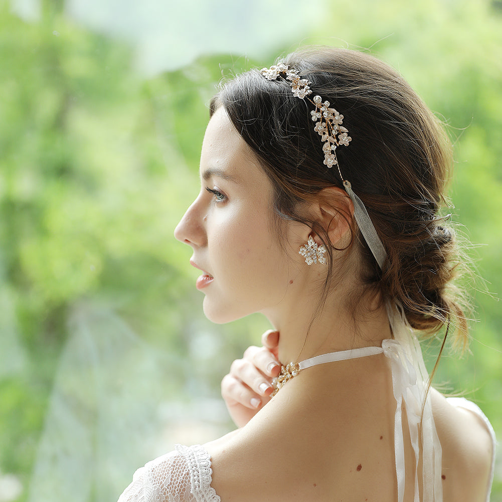Miallo Delicate Luxury Alloy Flower Embedded With rhinestone Hairband Women Bridal Wedding Hair Accessories HS-J5487