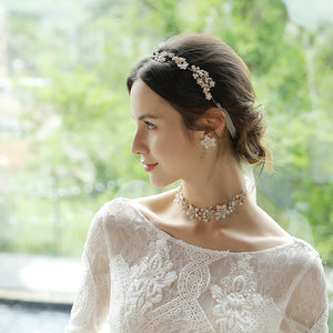 Miallo Delicate Luxury Alloy Flower Embedded With rhinestone Hairband Women Bridal Wedding Hair Accessories HS-J5487