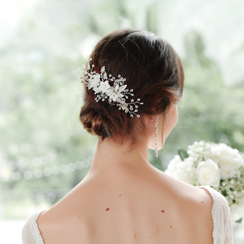 Miallo Exquisite Ceramic Flowers Wedding Hair Comb Bridal Handmade Headpieces Women Hair Jewelry Accessories HS-J5434