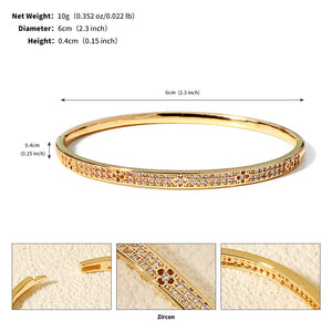 Miallo Trendy Simple Zircon inlay Cutout &nbsp;four-leaf clover bangles fashion women accessories hand jewelry BS-J5588G