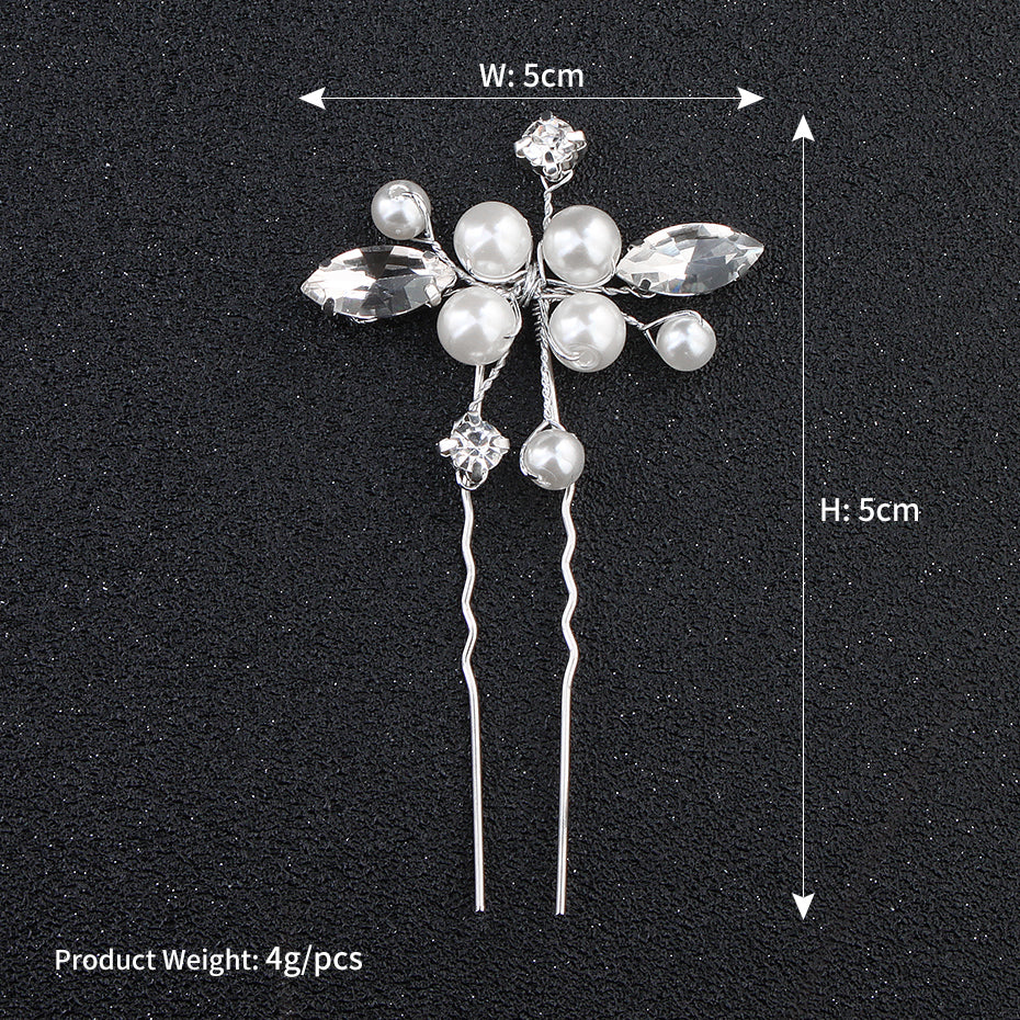 Miallo Simple Shiny Rhinestone Pearl Hairpins Handmade Daily Hair Accessories For Women And Girls Gift HS-J5003